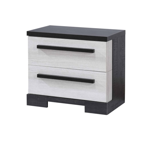 Contemporary Two-Tone 2-Drawer Nightstand