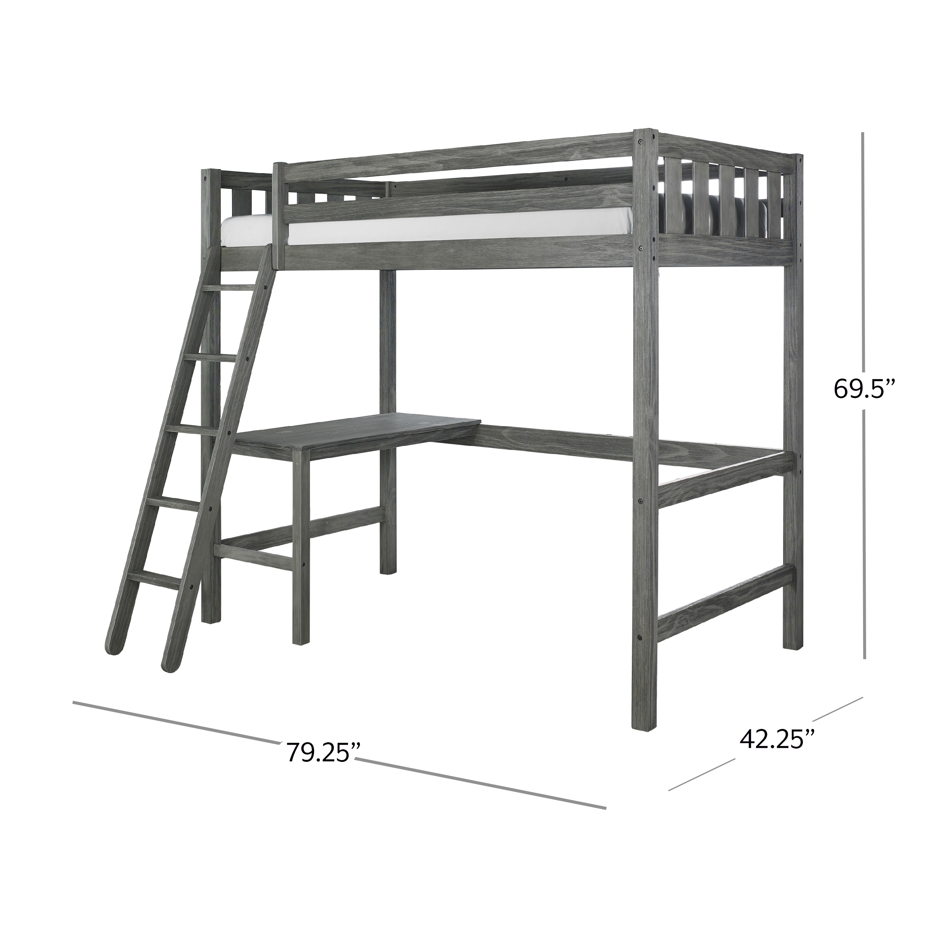 Twin Loft Bed with Desk