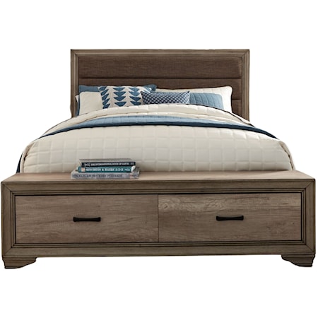 Queen Upholstered Bench Storage Bed