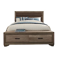 Queen Upholstered Bench Storage Bed