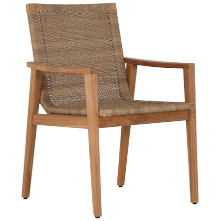 Woven Teak Dining Arm Chair