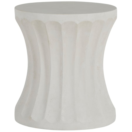 Cast Stone 18" Round Fluted Side Table