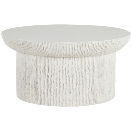 Cast Stone 36" Round Sculptural Coffee Table