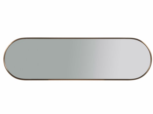 Contemporary Oval Mirror in White Satin Bonze