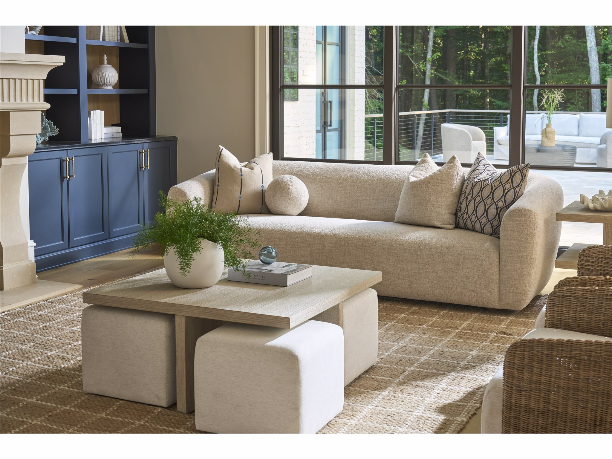 O'Connor Designs Oasis - Coastal Living Home Collection Cocktail Table with Ottomans