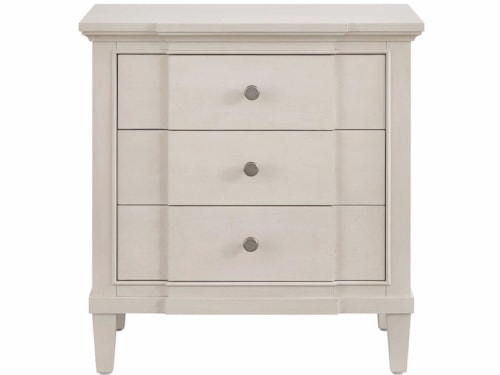 Transitional 3-Drawer Nightstand with Charging Station