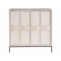 Contemporary 2-Door Bar Cabinet with Wine Glass Storage