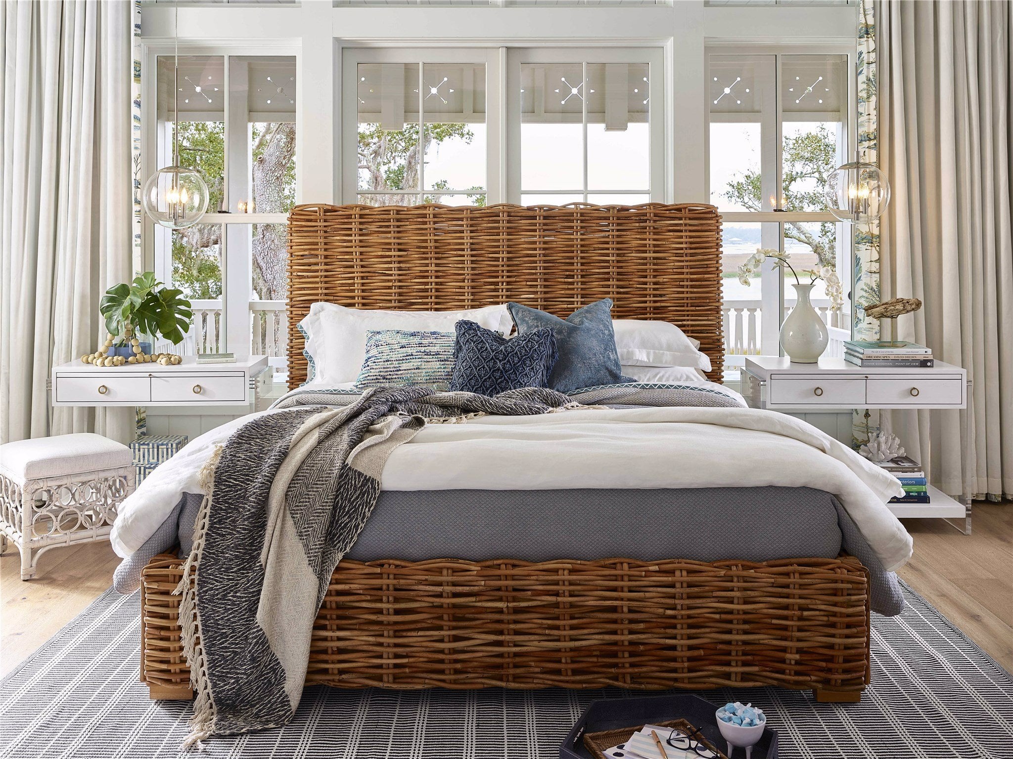 Wicker on sale bed frame