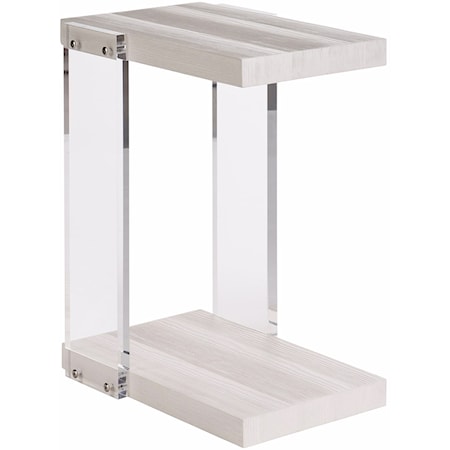 Contemporary Accent Table with Acrylic Side Panels