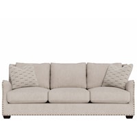 Transitional Sofa with Tapered Legs & Nail-Head Trim
