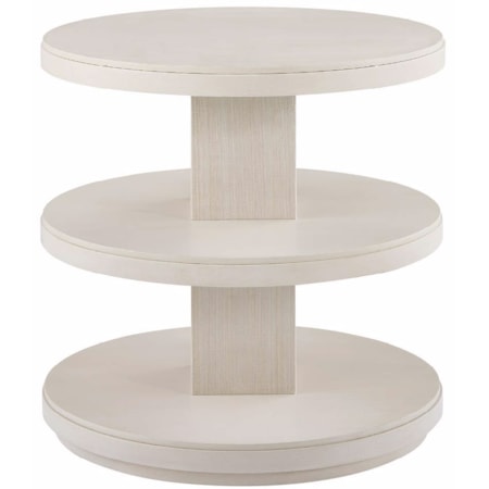 2-Shelf Round End Table