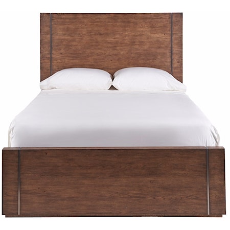 Contemporary Queen Panel Bed with Reversible Rails