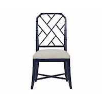 Coastal Side Chair with Upholstered Seat