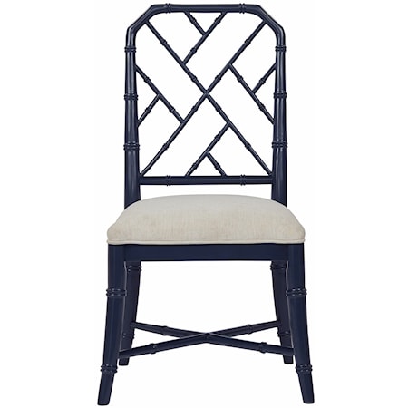 Coastal Side Chair with Upholstered Seat