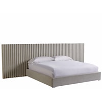Contemporary Upholstered California King Wall Bed with Panels