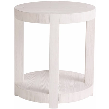 Coastal End Table with Lower Display Shelf