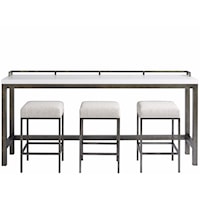 Contemporary Console Table with 3 Stools