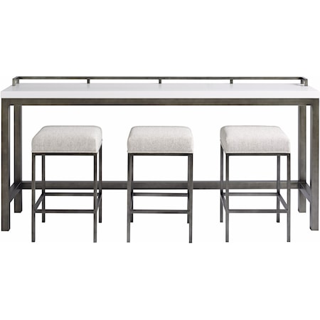Contemporary Console Table with 3 Stools