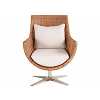 Coastal Upholstered Swivel Arm Chair