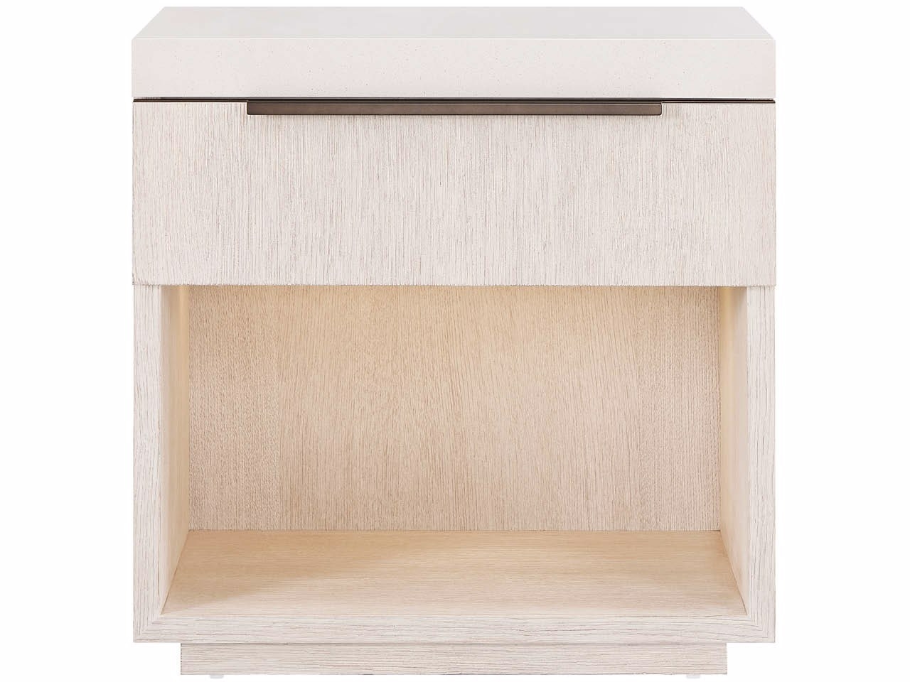 Quartz-Top One-Drawer Nightstand w/Lighting