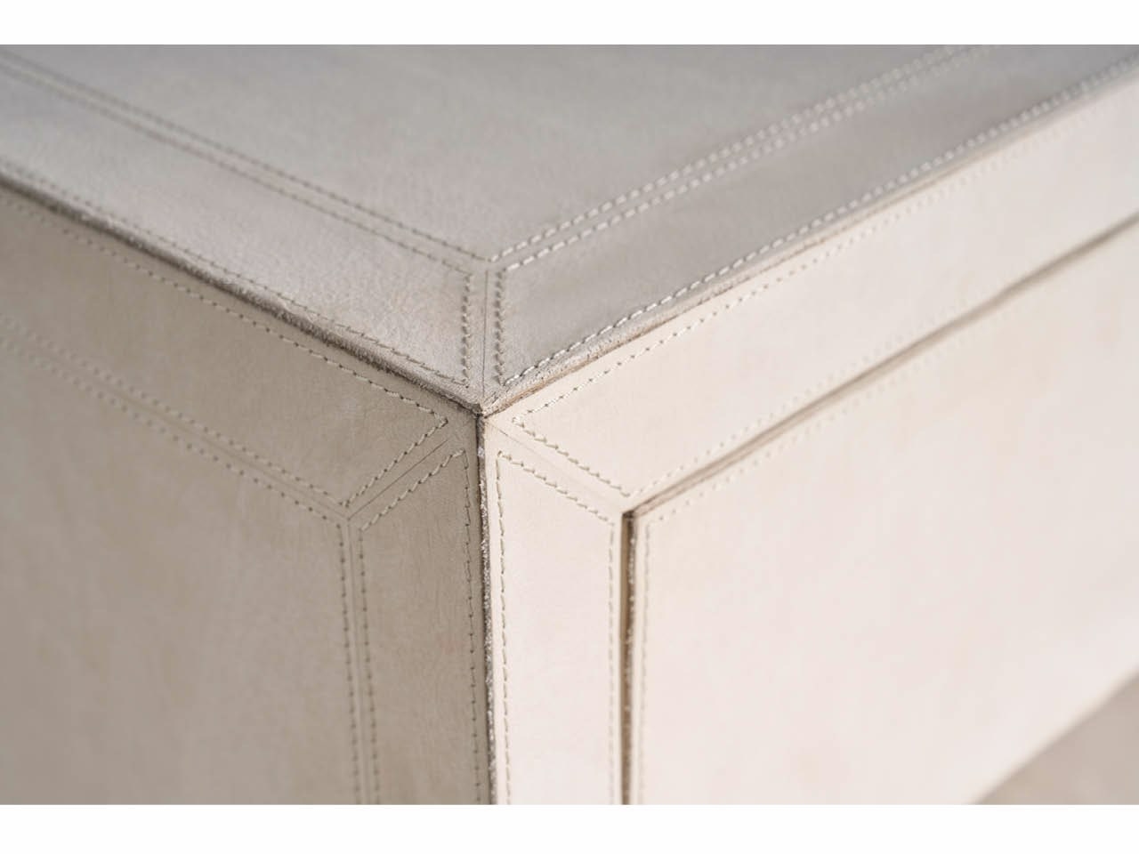 O'Connor Designs Modern- Mist & Veil Two-Drawer Leather-Wrapped Nightstand