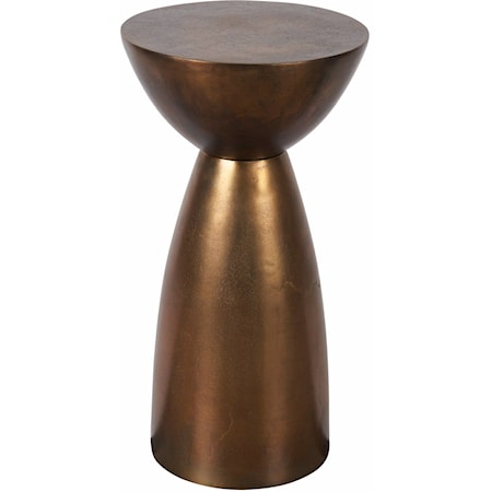 Contemporary Side Table in Burnished Brass