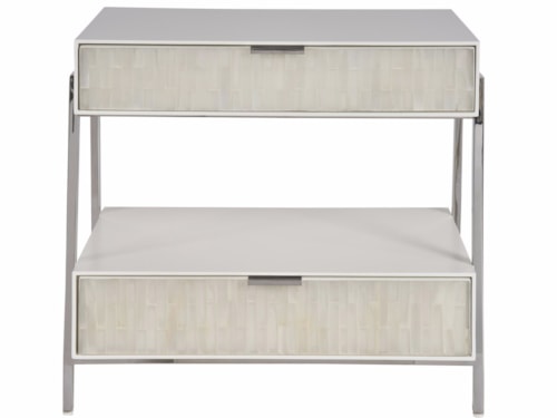 Contemporary 2-Drawer Nightstand with Outlets & USB Ports