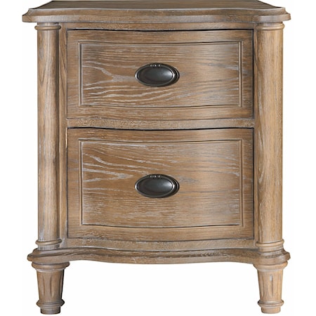 Transitional 2-Drawer Nightstand