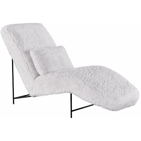 Glam Lounge Chaise with Matching Kidney Pillow