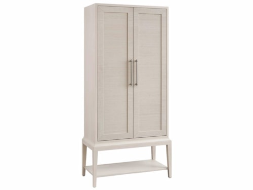 Transitional 2-Door Wardrobe with Adjustable Shelving