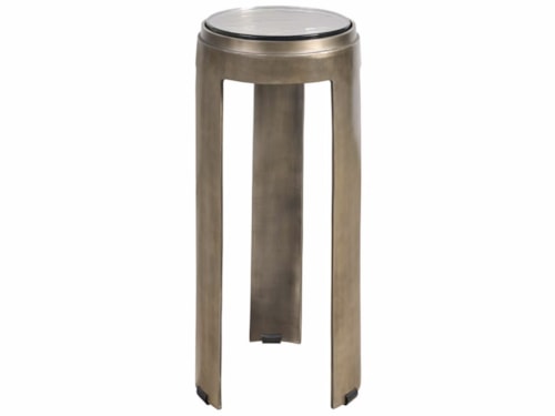 Industrial Drink Table with Glass Top