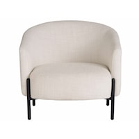 Contemporary Upholstered Lounge Chair with Metal Legs
