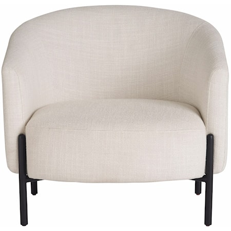 Contemporary Upholstered Lounge Chair with Metal Legs