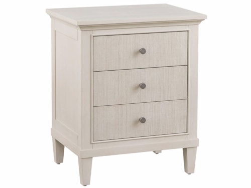 Transitional 3-Drawer Nightstand with Charging Station