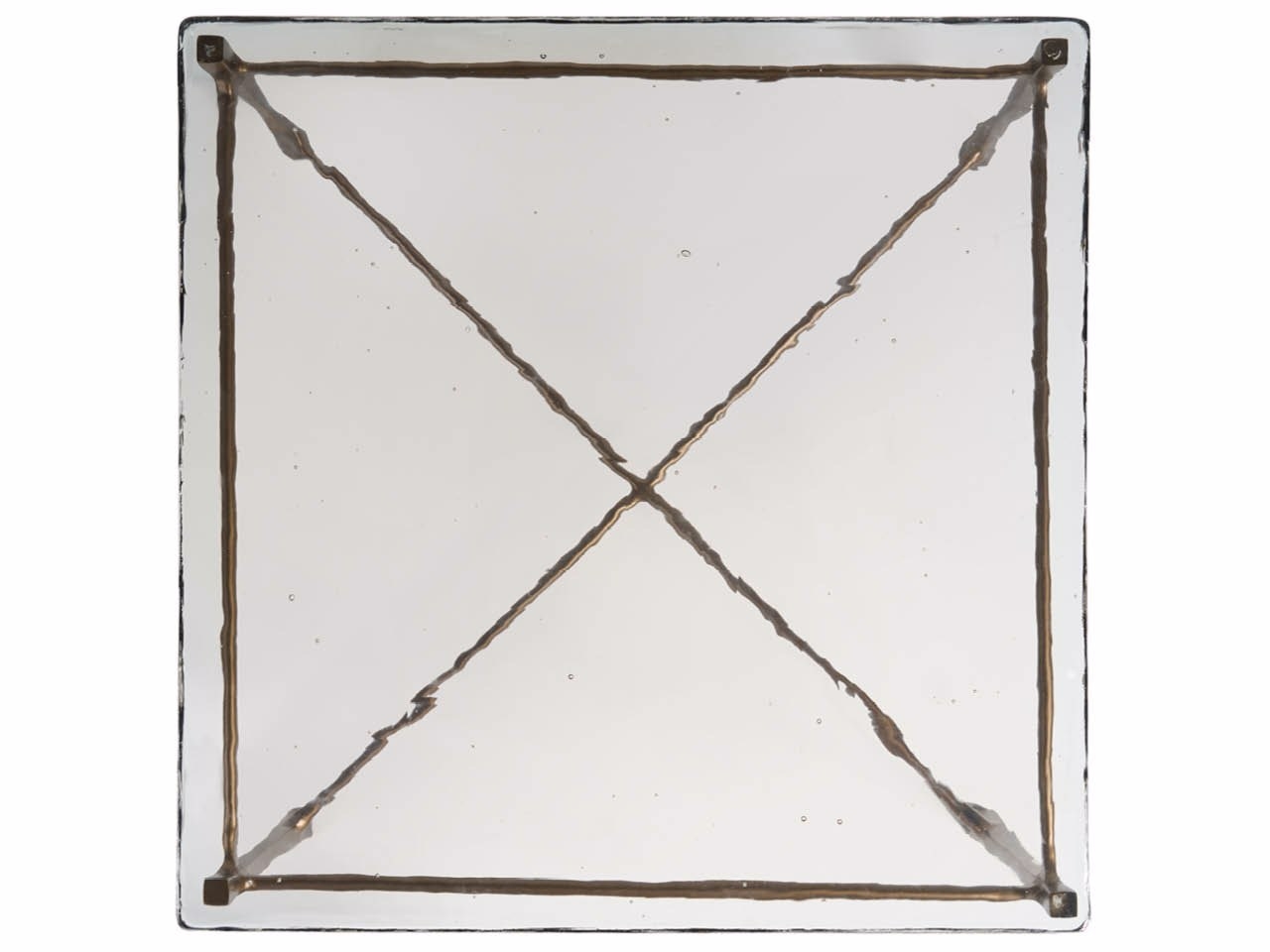 Cast Glass-Top Square Cocktail Table