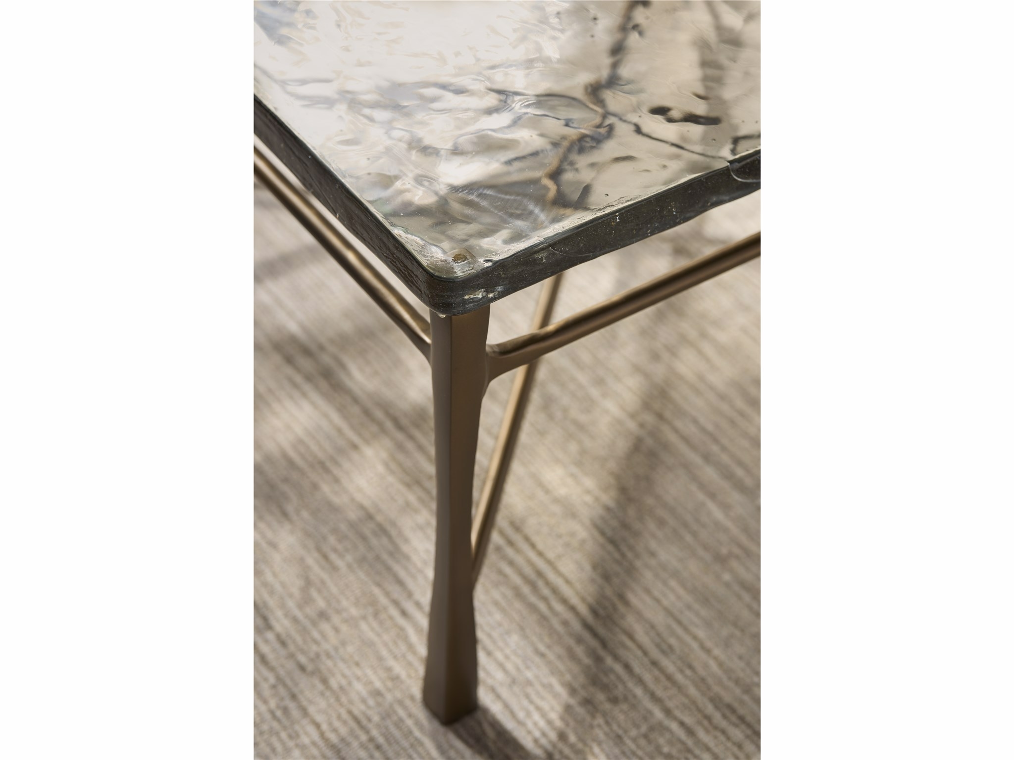 Cast Glass-Top Square Cocktail Table
