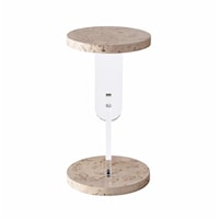 Contemporary Side Table with Acrylic Pedestal