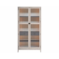 Contemporary 2-Door Display Cabinet with Adjustable Shelves