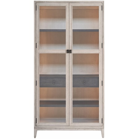 Contemporary 2-Door Display Cabinet with Adjustable Shelves
