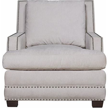 Living Room Chair with Nail-Head Trim