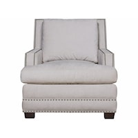 Contemporary Upholstered Living Room Chair with Nail-Head Trim