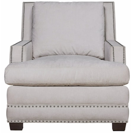 Living Room Chair with Nail-Head Trim