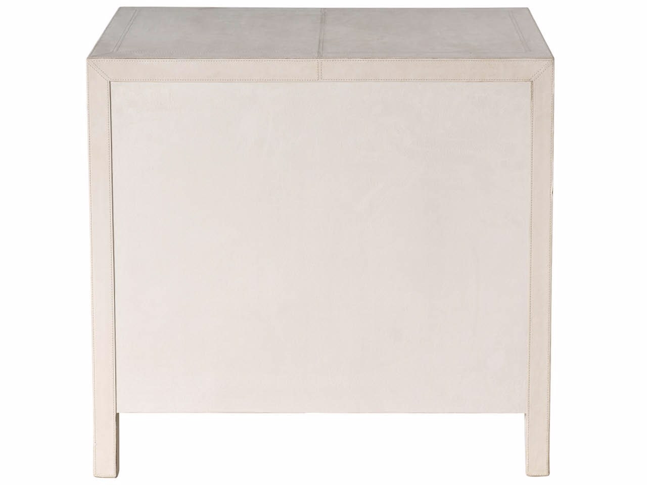 Two-Drawer Leather-Wrapped Nightstand