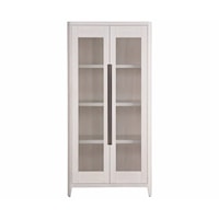 Contemporary 2-Door Display Cabinet with Built-In Lighting