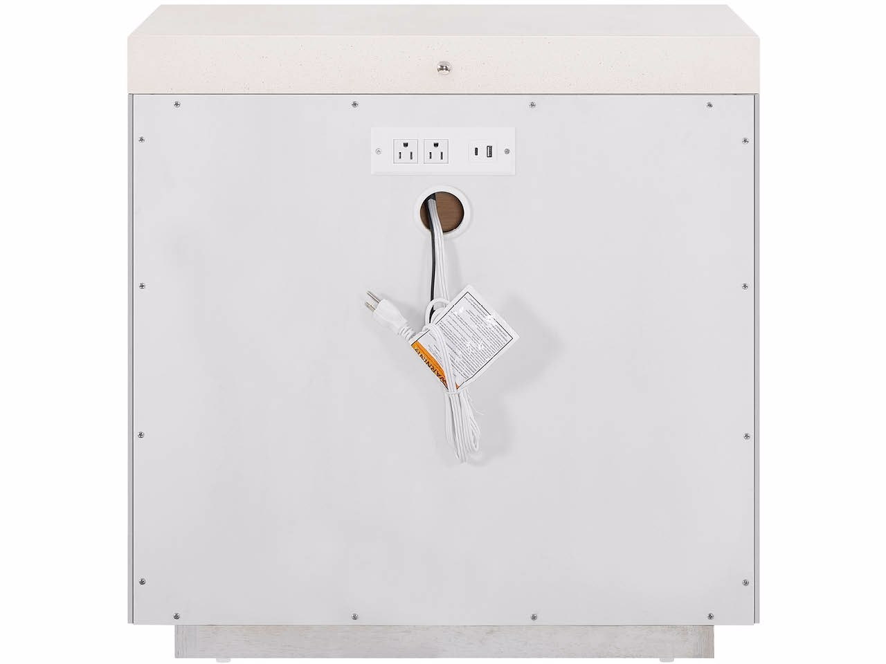 Quartz-Top One-Drawer Nightstand w/Lighting