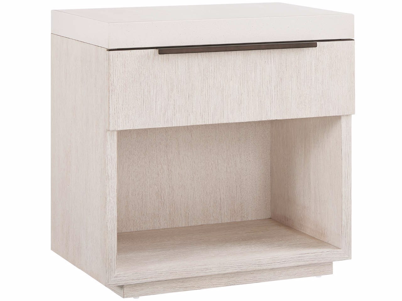 Quartz-Top One-Drawer Nightstand w/Lighting