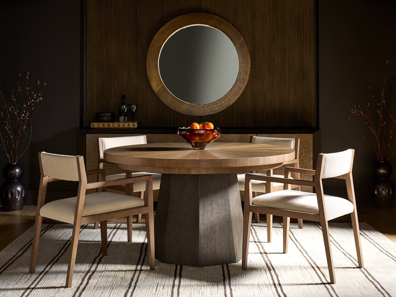 Upholstered Open-Back Dining Arm Chair
