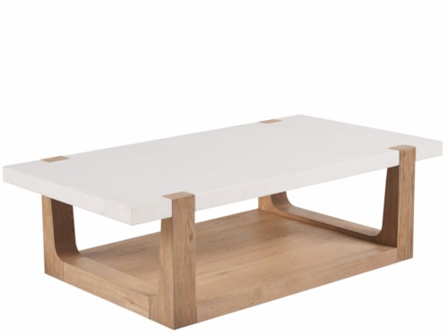 Contemporary Cocktail Table with Quartz Top