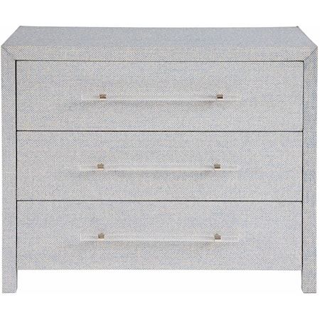 Contemporary Coastal 3-Drawer Small Chest with USB Ports
