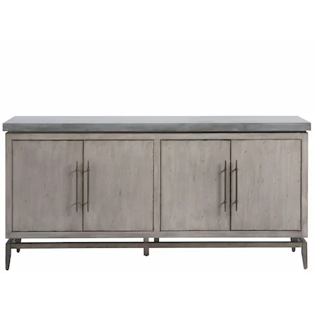 Sebastian Four Door TV Console with Faux Concrete Top